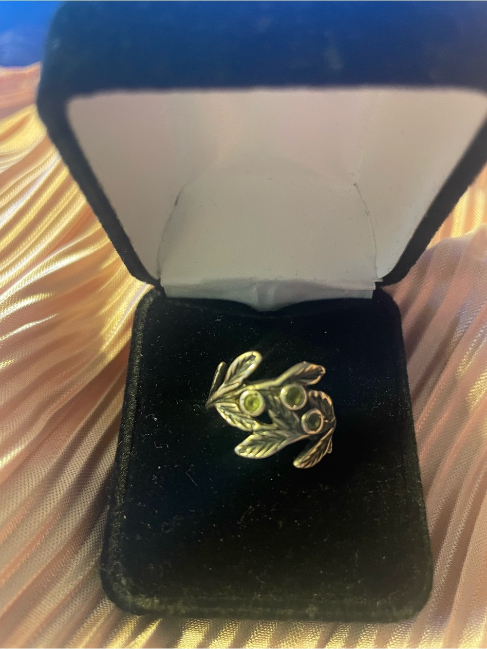 Passage To Israel Peridot Leaf Ring